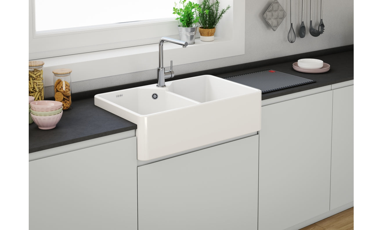 Évier céramique Franke Belfast BFK720-36-36 Blanc — mise en situation cuisine 2