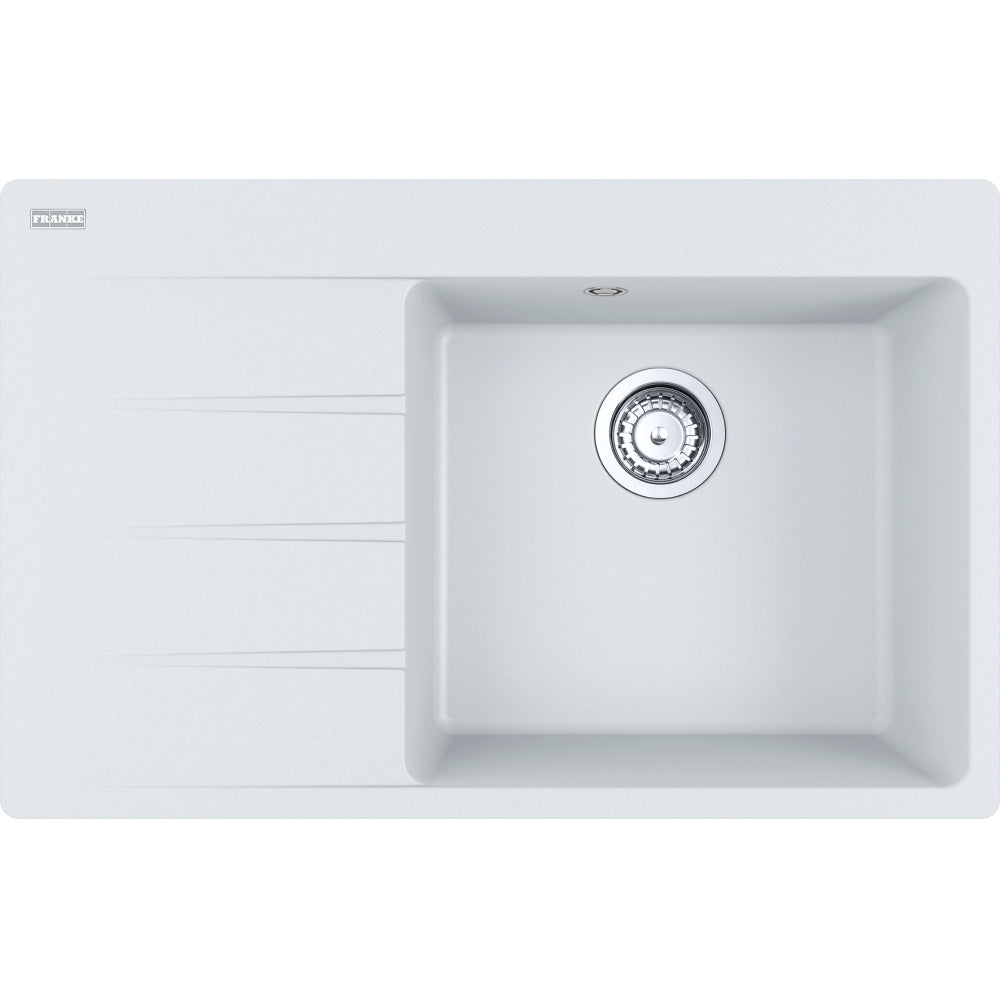 Franke Centro 2.0 Fragranite CNG611-78 – coloris Blanc Artic, égouttoir à gauche