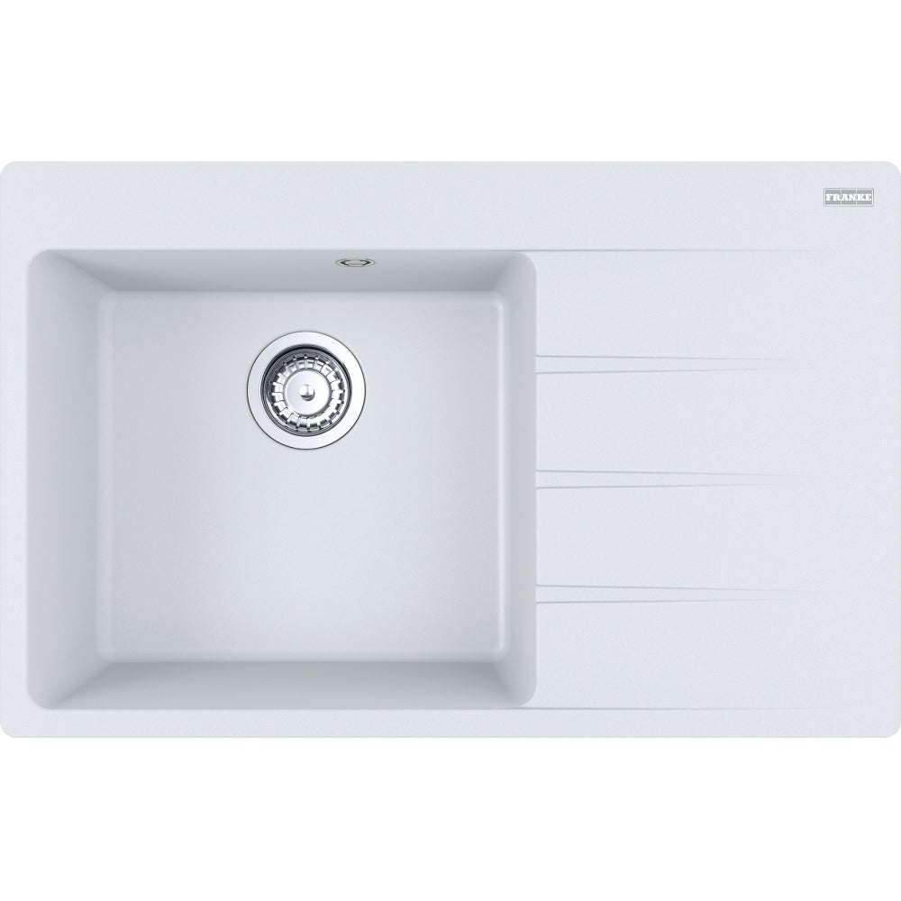 Franke Centro 2.0 Fragranite CNG611-78 – coloris Blanc Artic, égouttoir à droite