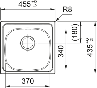 Franke Spark SKN610-37 Inox Lisse – schéma technique
