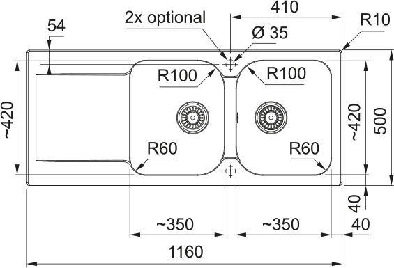 Franke Kite 621 Fradeko – schéma technique