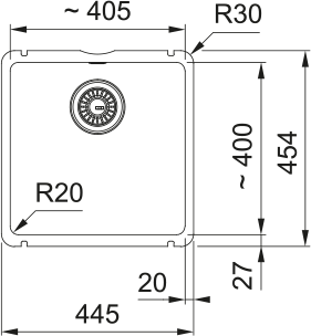 Franke Kubus Fraceram KXK110-41 – schéma technique