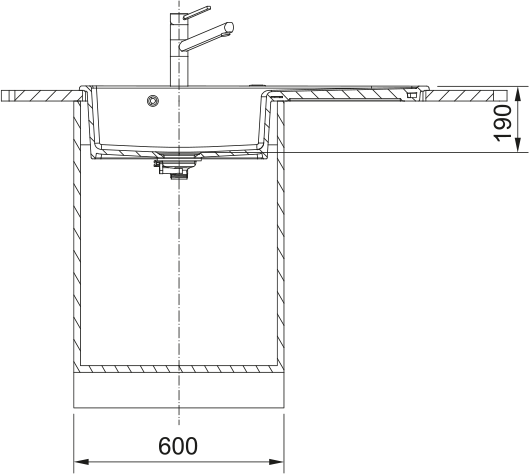 Franke Mythos X Fraceram MYK611-XL – coupe d'installation