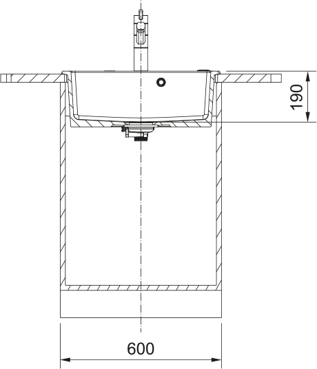 Franke Mythos X Fraceram MYK610-52 – coupe d'installation