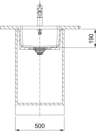 Franke Kubus Fraceram KXK110-41 – coupe d'installation sous plan