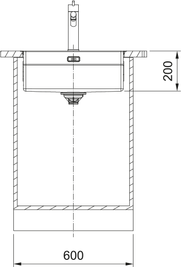 Franke Box Pro BXX110-50 Inox Lisse avec accessoires – coupe d'installation
