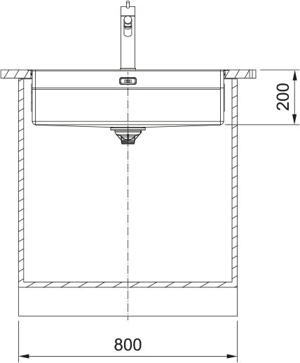 Franke Box Pro BXX110-70 Inox Lisse avec accessoires – coupe d'installation