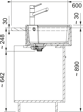 Franke Belfast Fraceram BFK720-36-36 — dessin technique et dimensions 5