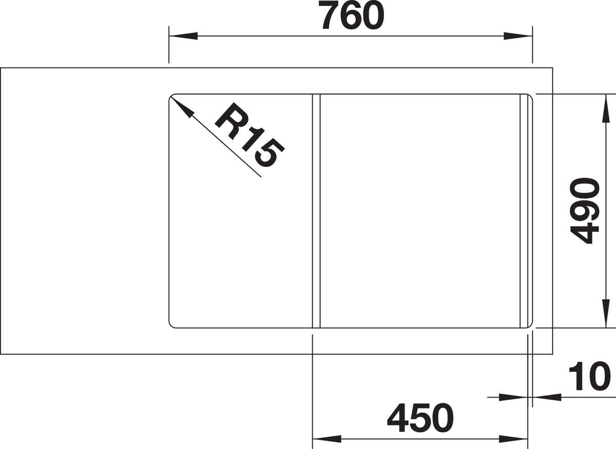 Blanco Axia III 45 S Silgranit avec planche en verre – découpe