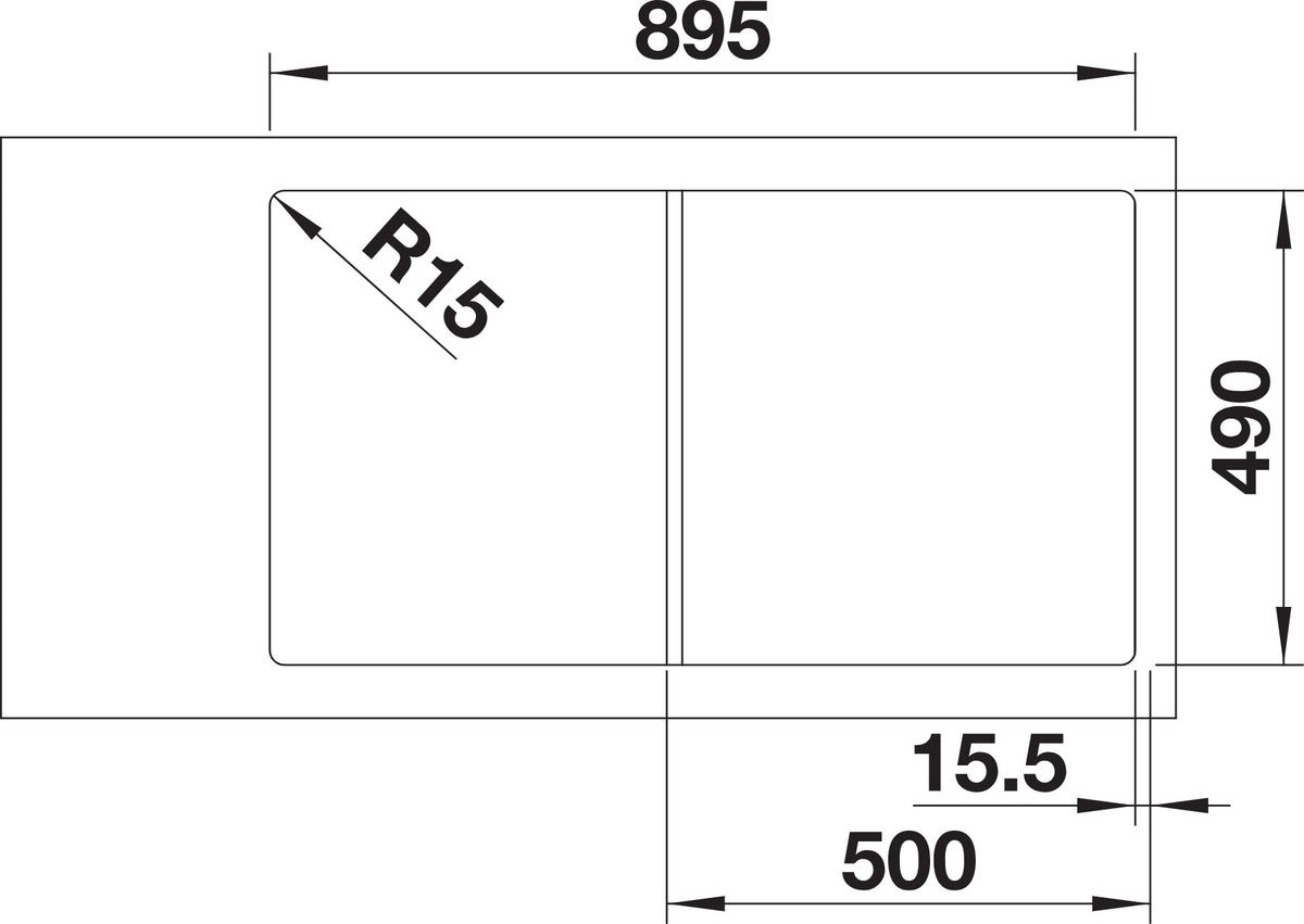 Blanco Axia III 5 S Silgranit avec planche en verre – découpe