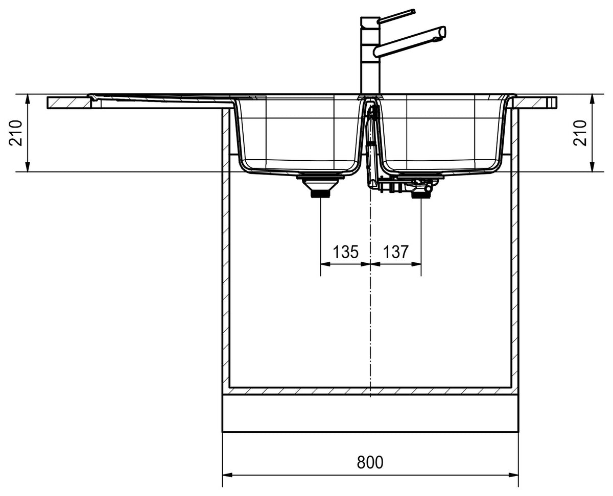 Franke Antea Fragranite AZG621 – coupe d'installation