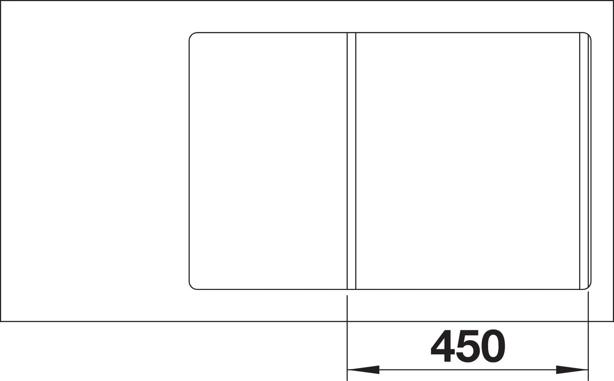 Blanco Axia III 45S-F Silgranit avec planche en verre – découpe