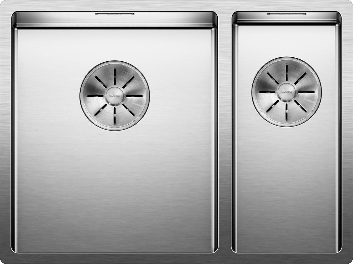 Évier Blanco Claron 340/180-U inox satiné, grande cuve à gauche