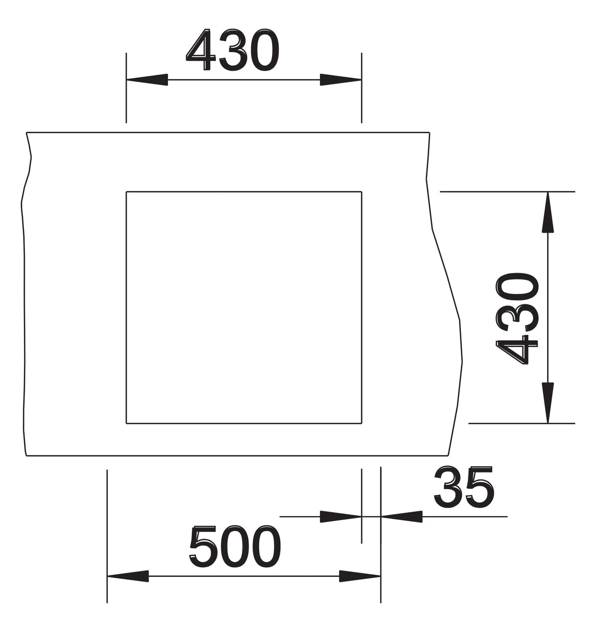 Schéma de découpe Blanco Claron 400-IF Durinox