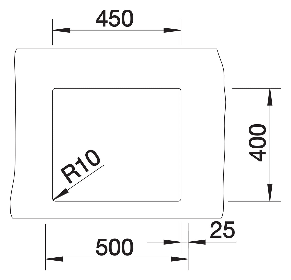 Schéma de découpe Blanco Claron 450-U