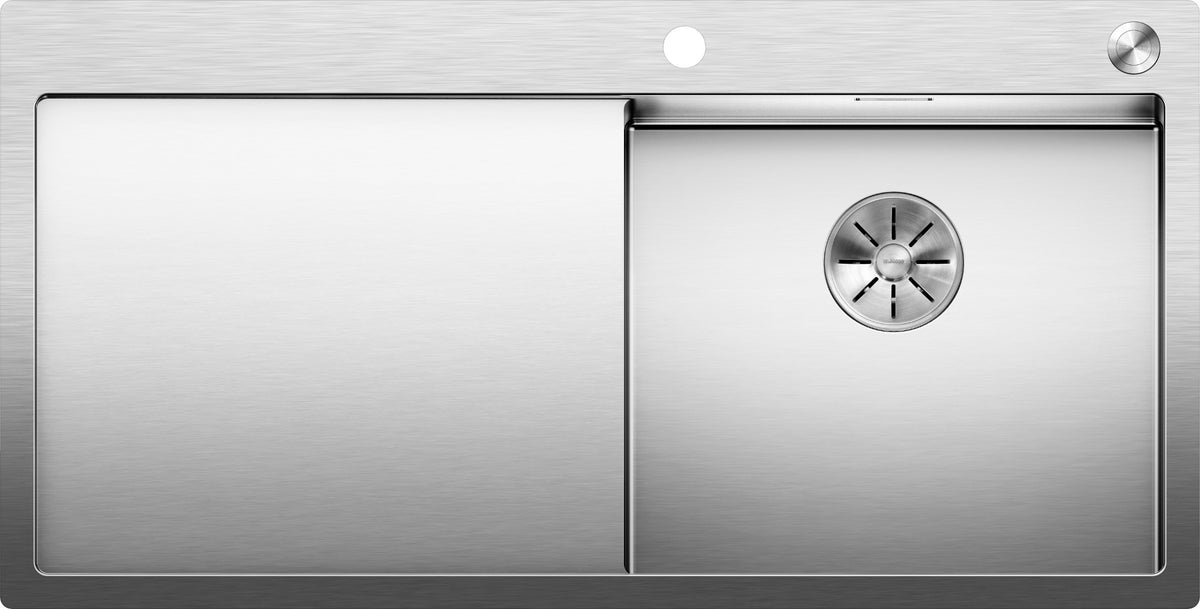 Évier Blanco Claron 5 S-IF/A inox satiné, égouttoir à gauche