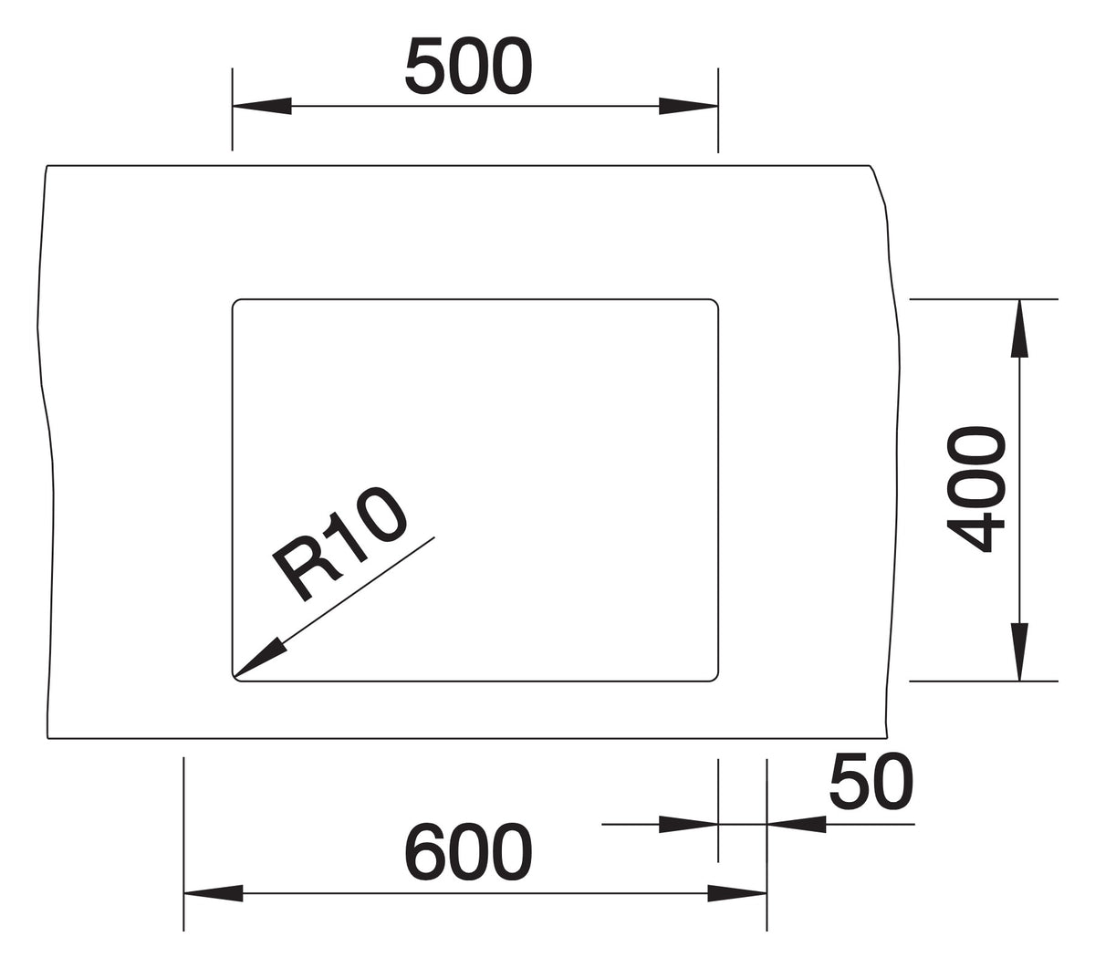 Schéma de découpe Blanco Claron 500-U