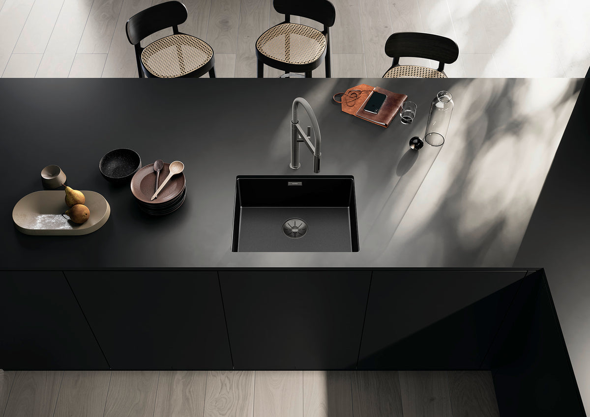 Blanco Claron 500-U Durinox Dark Steel – mise en situation