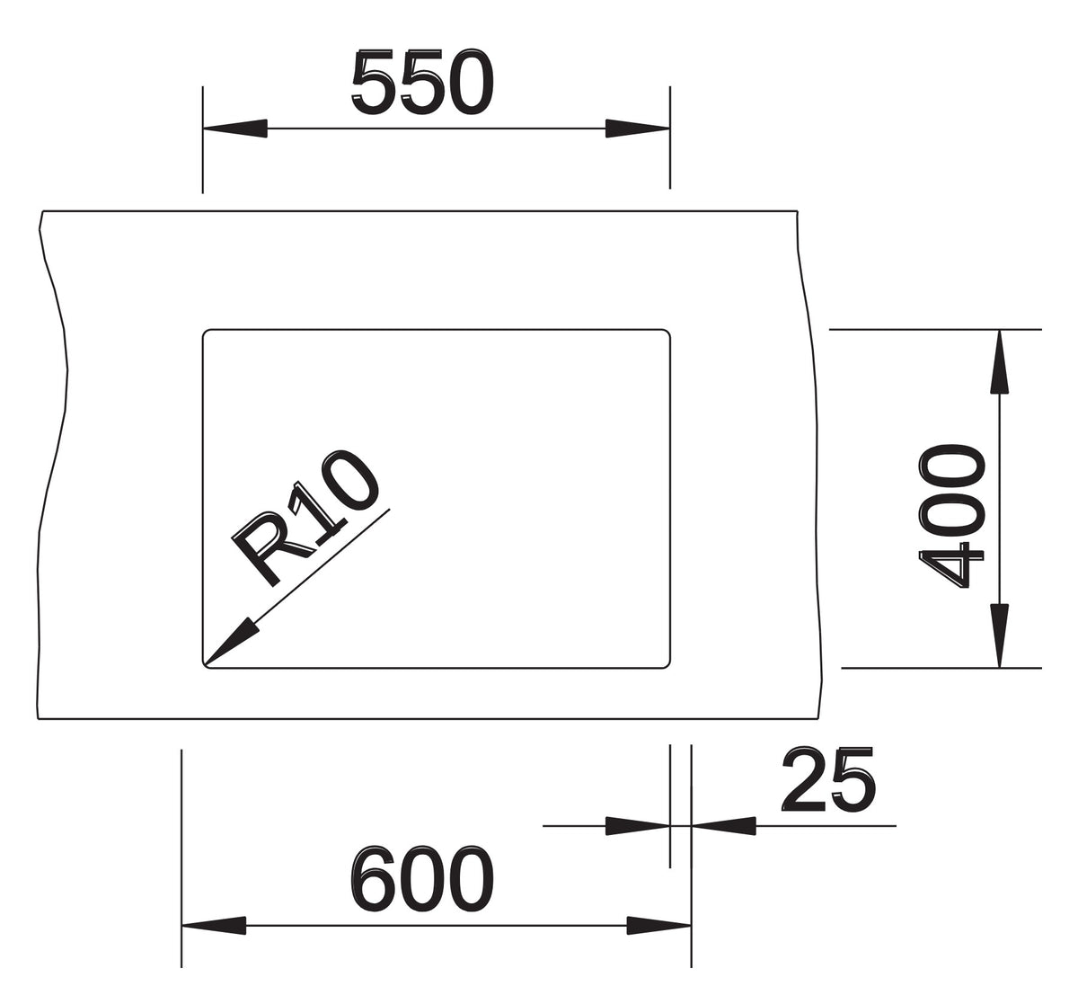 Schéma de découpe Blanco Claron 550-U