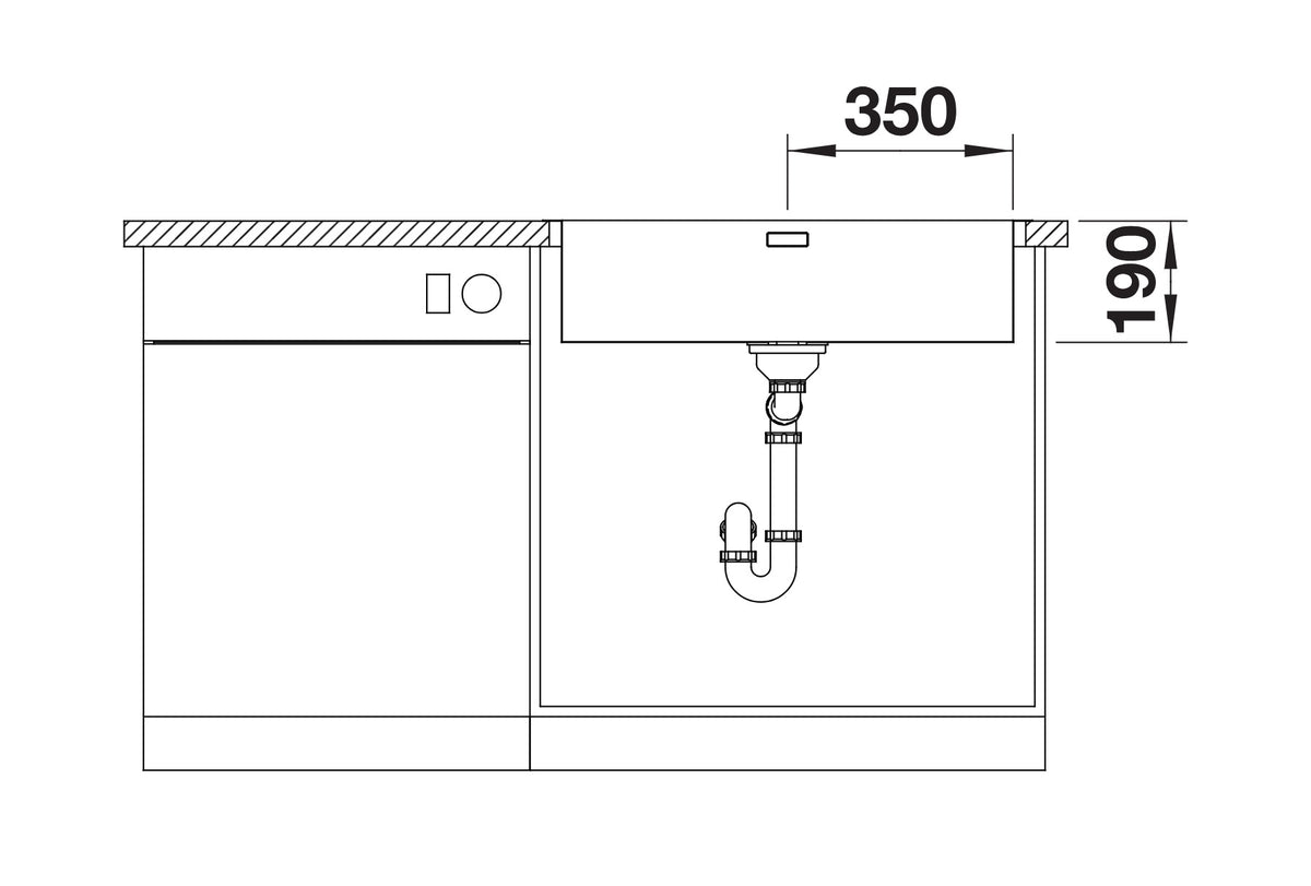 Vue en coupe Blanco Claron 700-IF/A sur sous-meuble