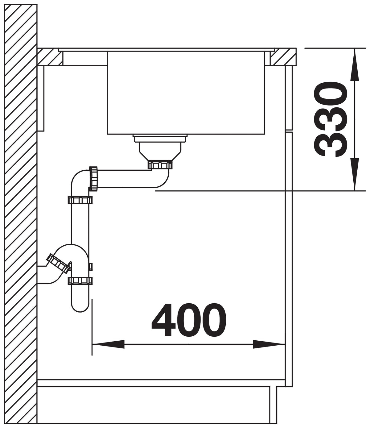 Blanco Dalago 5-F Silgranit – coupe d'installation