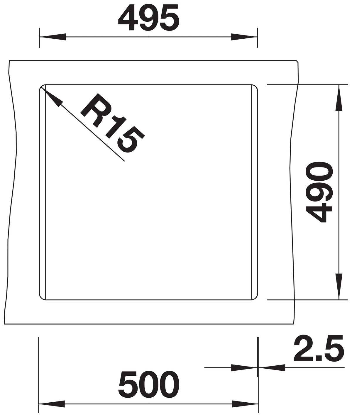 Blanco Dalago 5 Silgranit – découpe