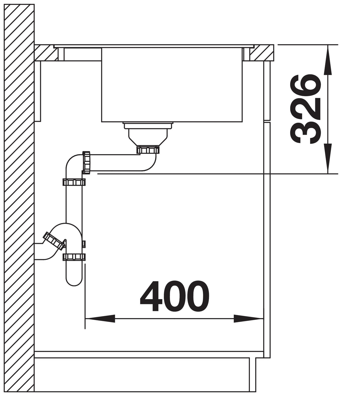 Blanco Dalago 6-F Silgranit – coupe d'installation