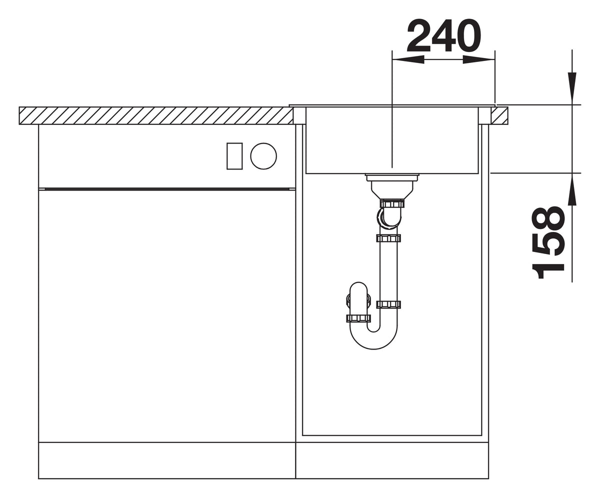 Blanco Dana 45 Inox – coupe d'installation