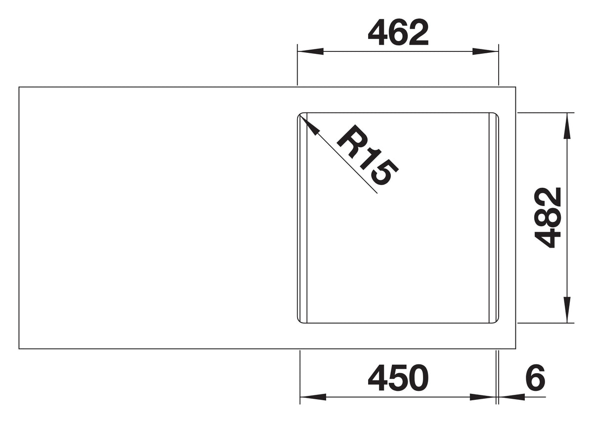Blanco Dana 45 Inox – découpe