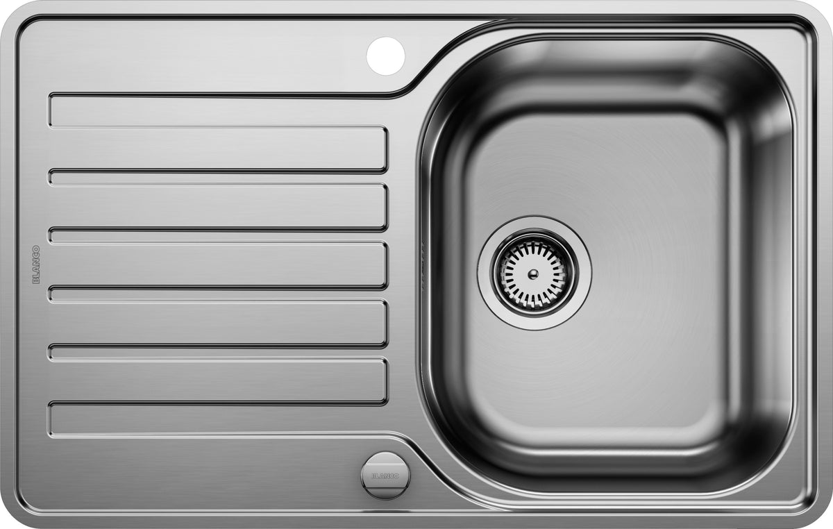 Évier Blanco Lantos 45 S-IF Compact, inox brossé avec égouttoir