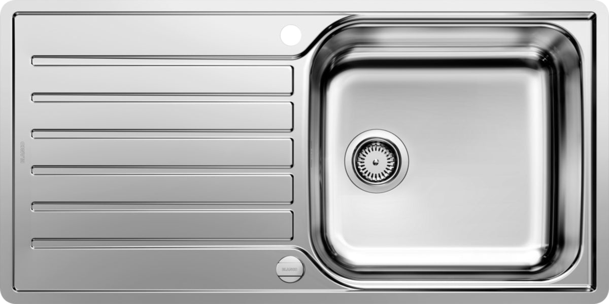 Évier Blanco Lantos XL 6 S-IF, inox brossé avec cuve XL et égouttoir