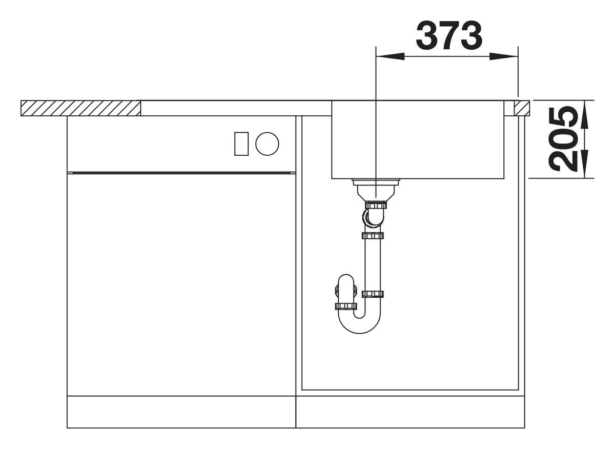 Vue en coupe Blanco Lemis XL 6 S-IF sur sous-meuble