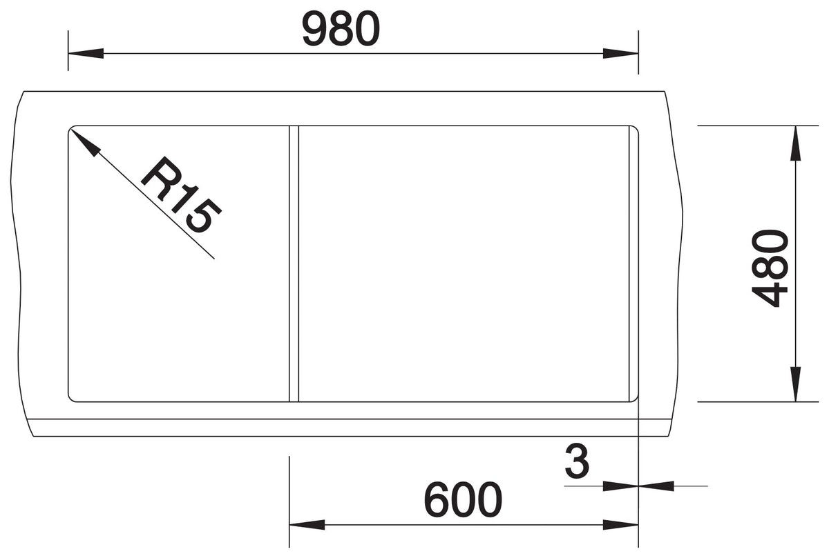 Blanco Metra XL 6S Silgranit – découpe