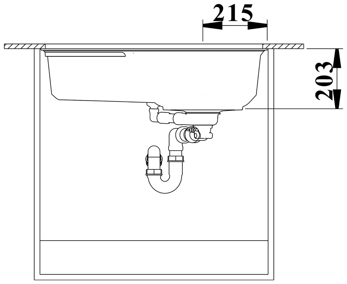 Blanco Oovalon 700-U Velgranit – coupe de face