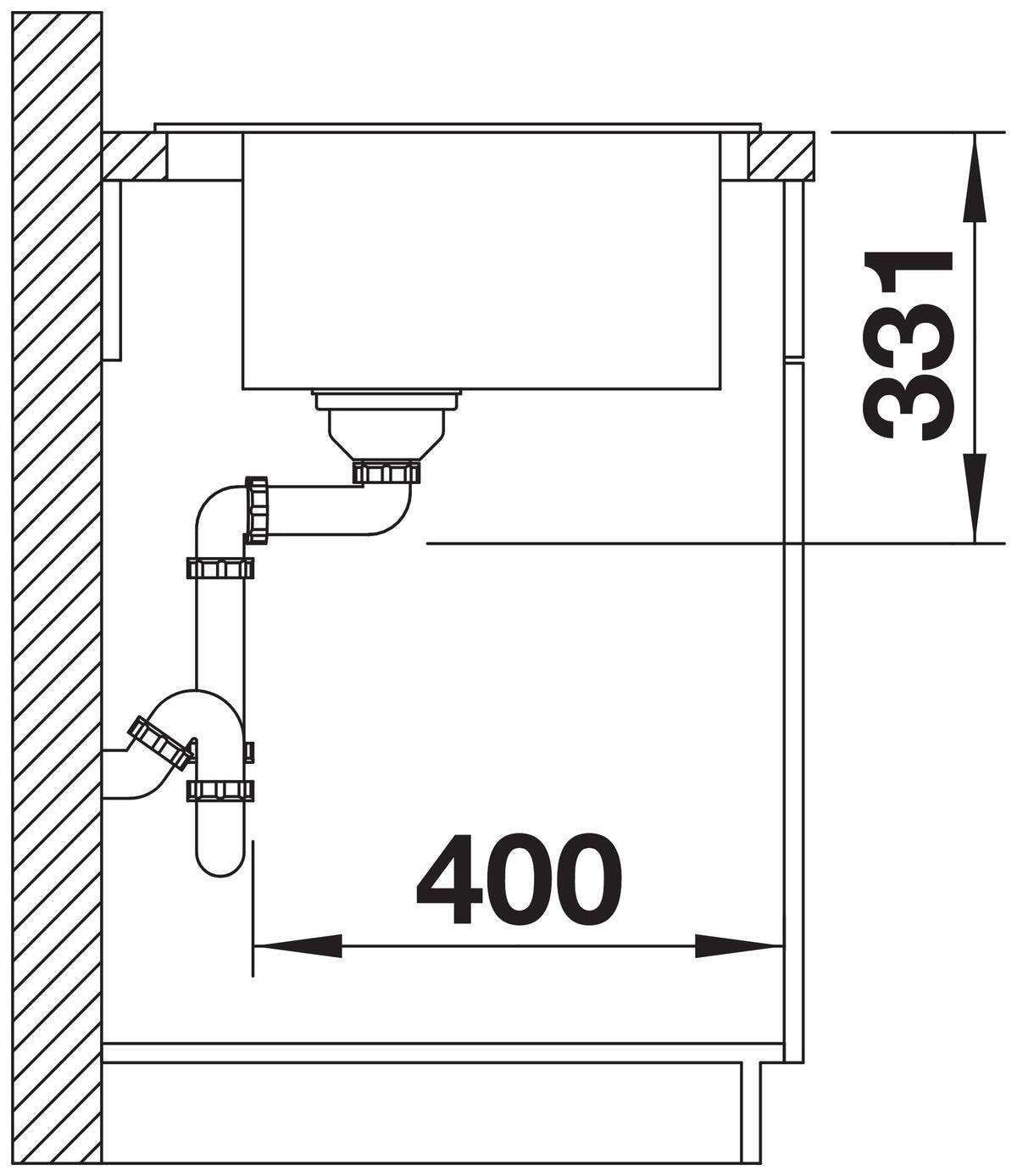 Blanco Pleon 6 Silgranit – coupe d'installation