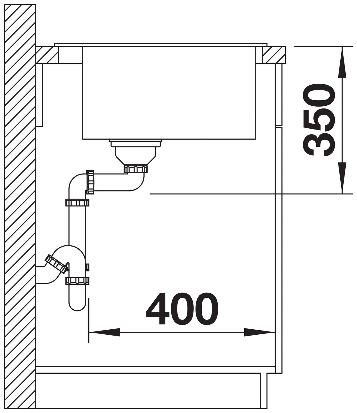 Blanco Pleon 8 Silgranit – coupe d'installation