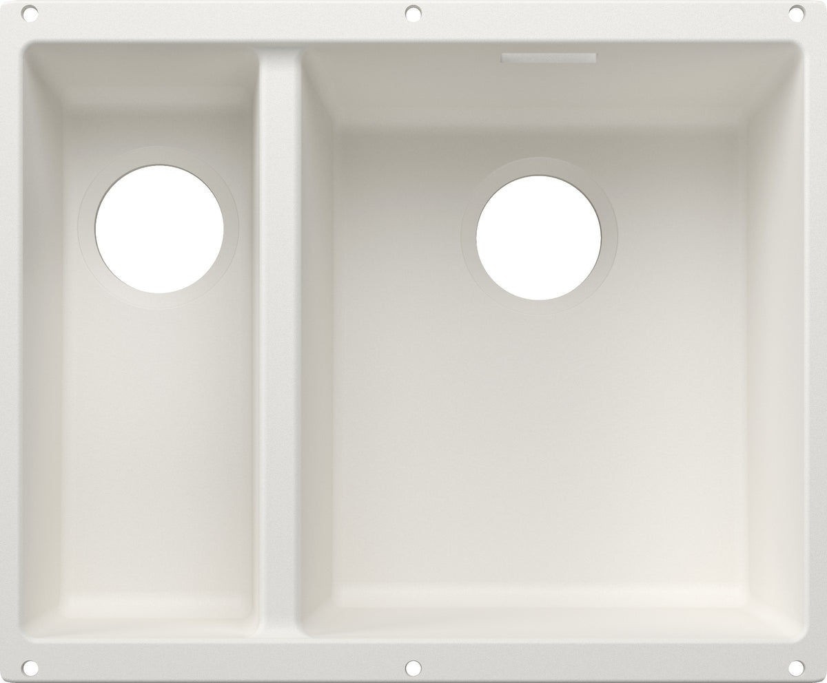 Blanco Subline 340/160-U Silgranit sans vidage – coloris Blanc, grande cuve à droite