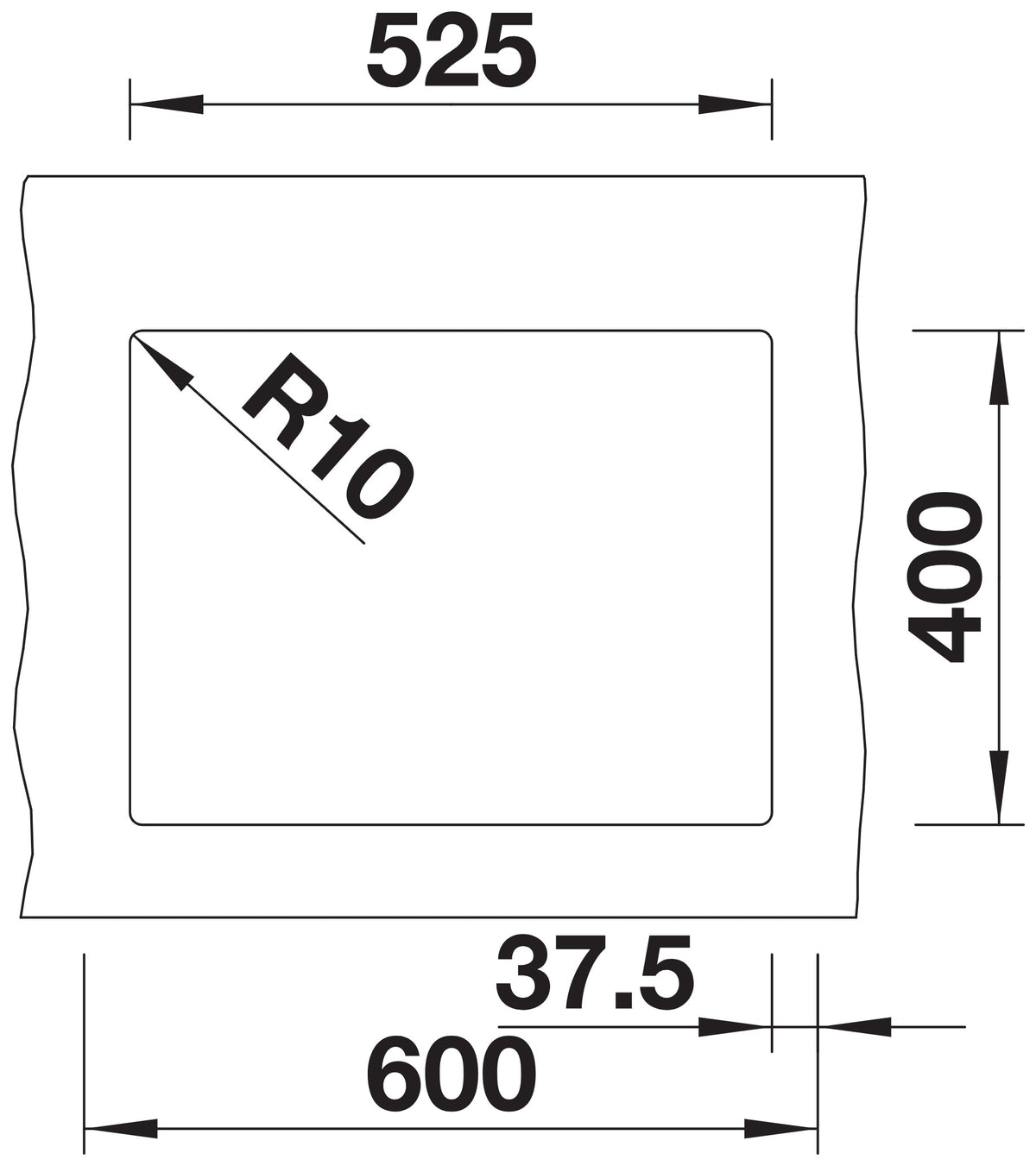 Blanco Subline 340/160-U Silgranit sans vidage – découpe