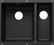Blanco Subline 340/160-U Silgranit sans vidage – coloris Noir, grande cuve à gauche