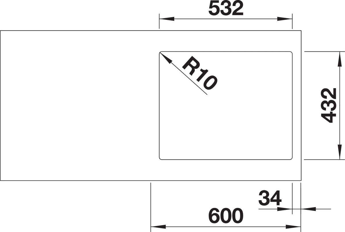 Blanco Subline 500-IF SteelFrame Silgranit – découpe