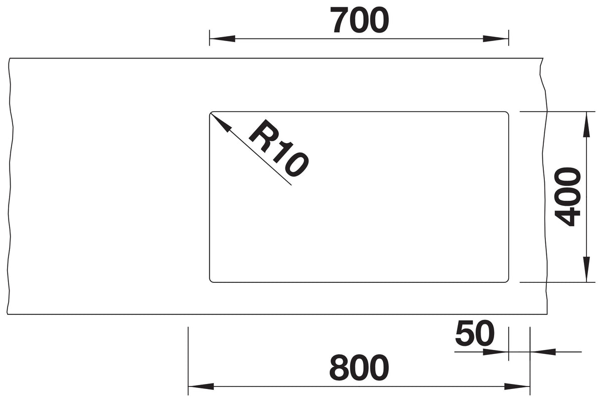 Blanco Subline 700-U Level Silgranit – découpe