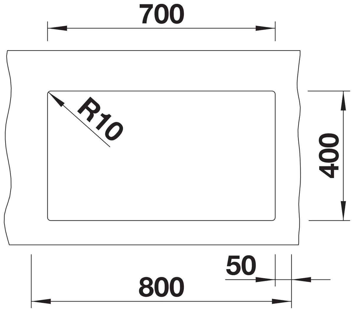 Blanco Subline 700-U Silgranit – découpe