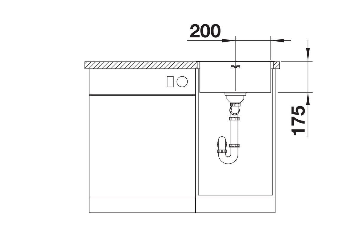 Blanco Supra 400-IF R12 Inox – coupe d'installation