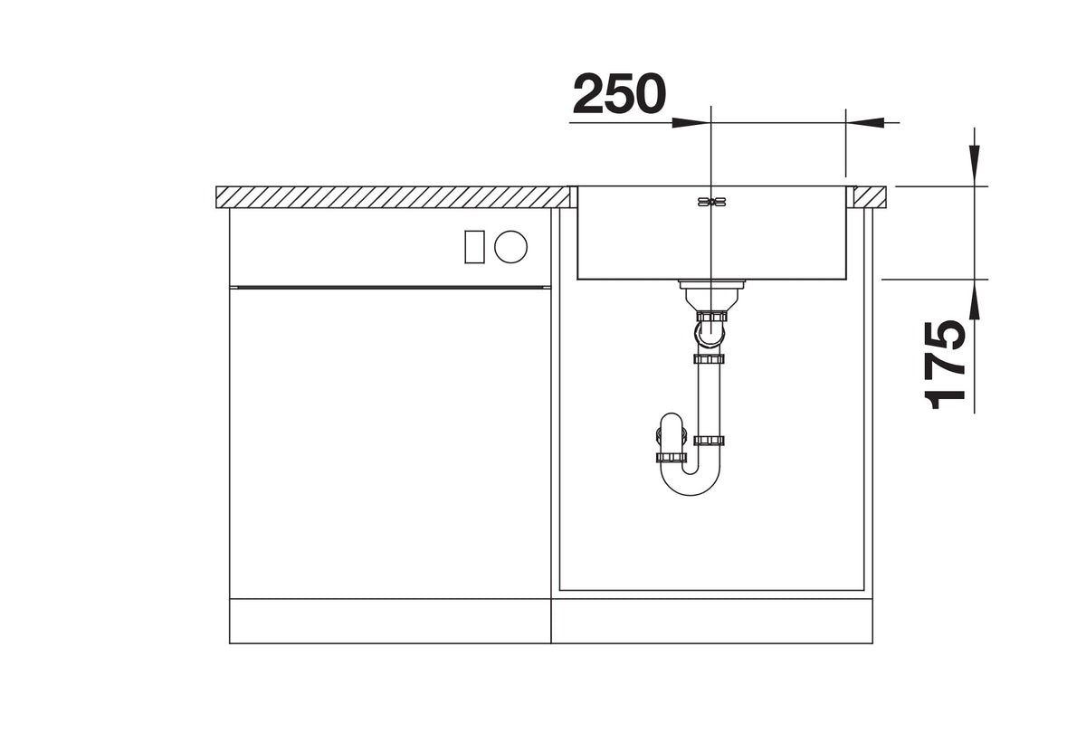 Blanco Supra 500-IF R12 Inox – coupe d'installation