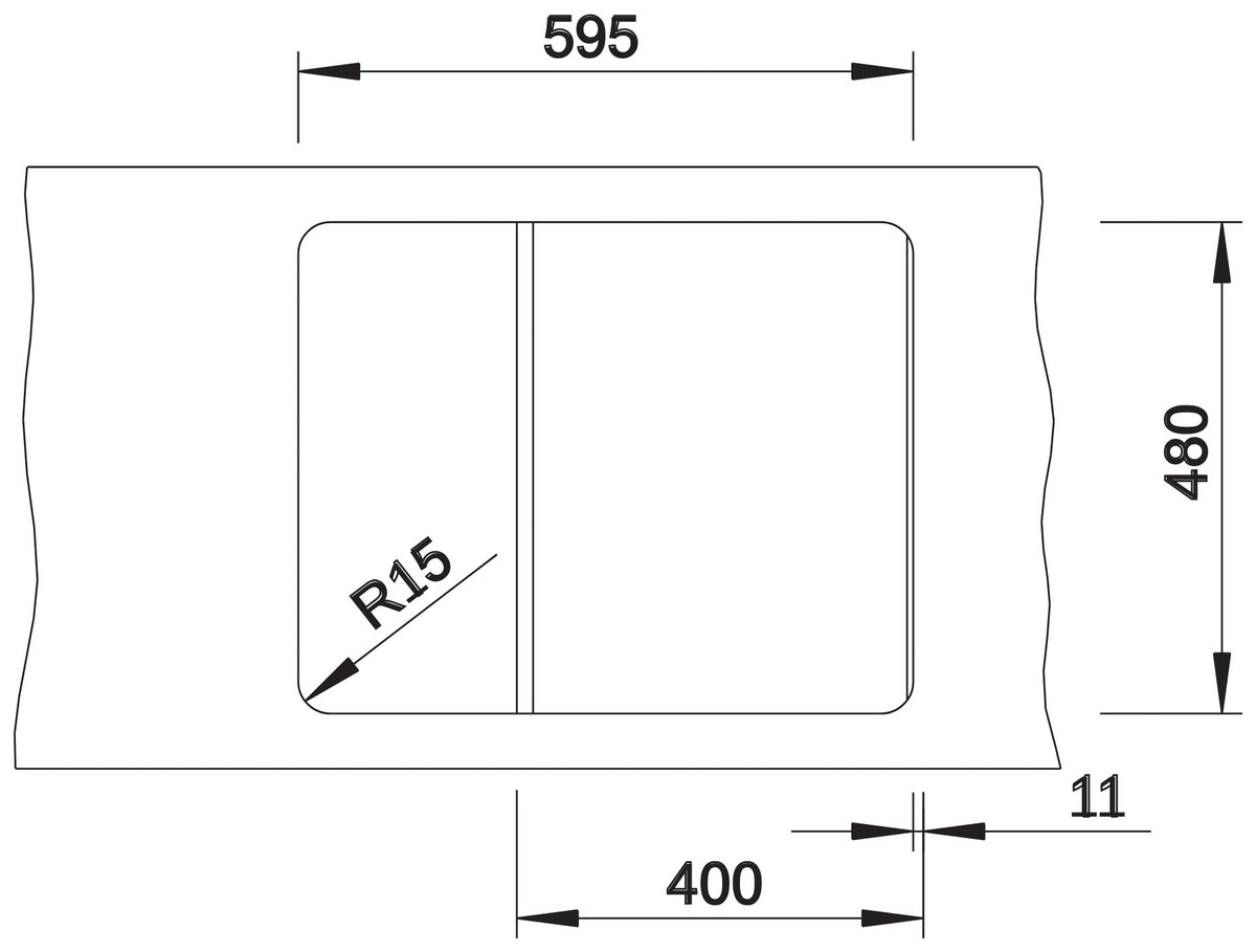 Blanco Zia 40S Silgranit – découpe