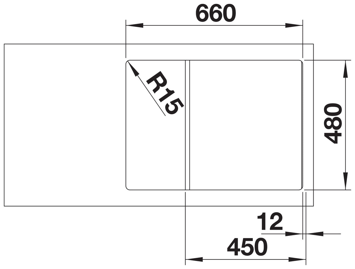 Blanco Zia 45S Compact Silgranit – découpe