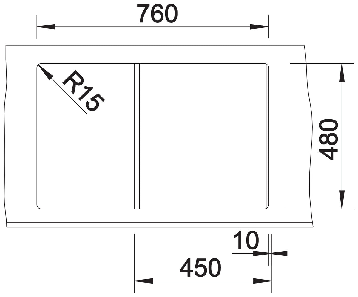 Blanco Zia 45S Silgranit – découpe