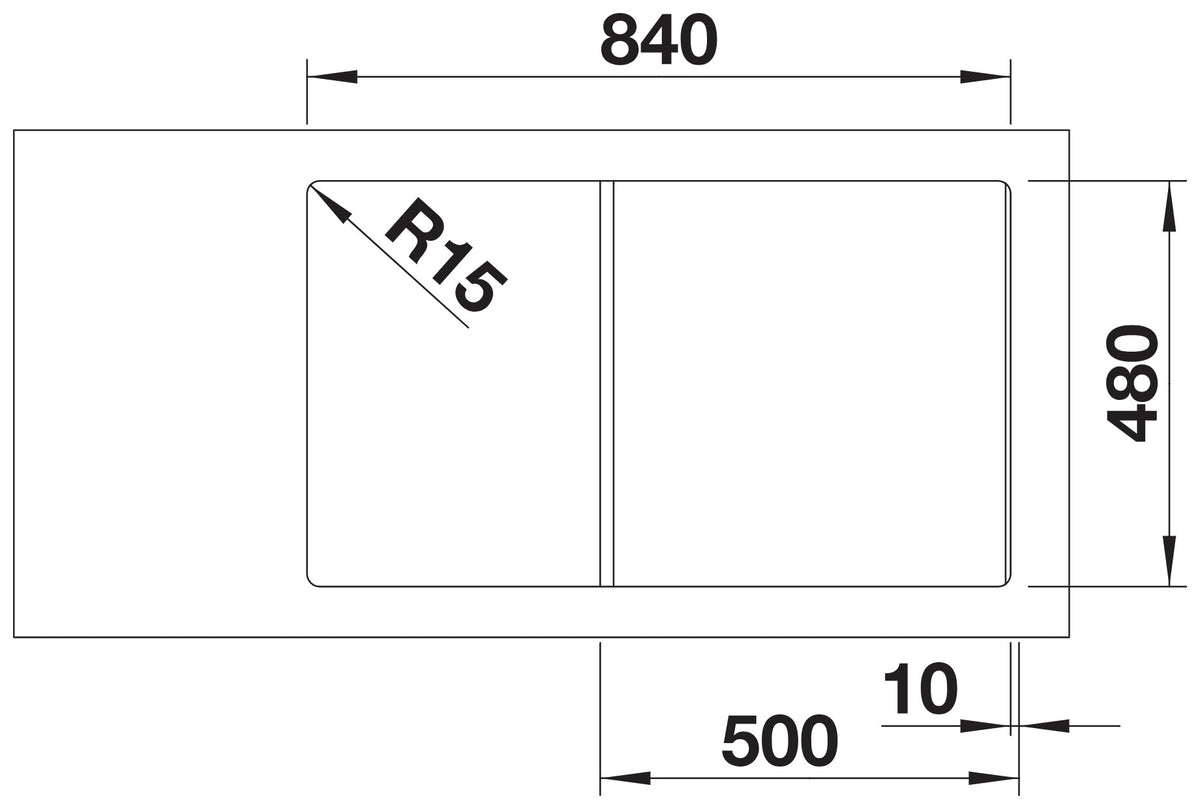 Blanco Zia 5S Silgranit – découpe