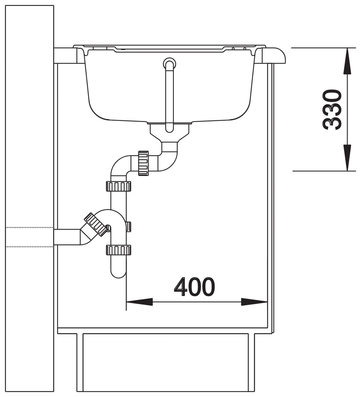 Blanco Zia 9 Silgranit – coupe d'installation