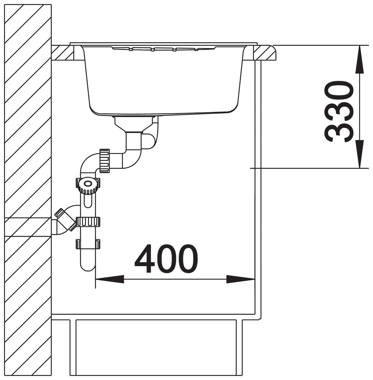 Blanco Zia 9E Silgranit – coupe d'installation